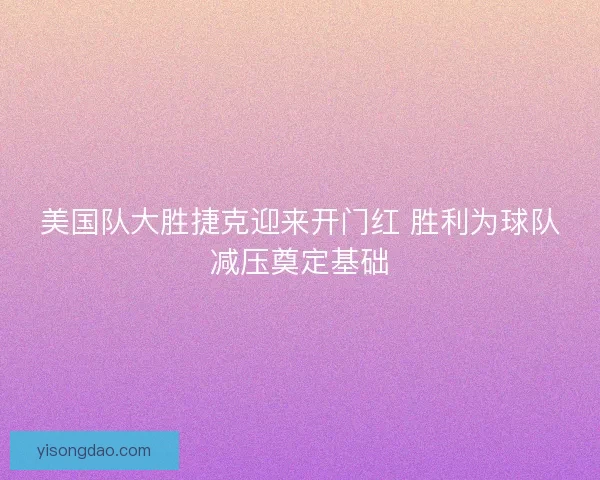 美国队大胜捷克迎来开门红 胜利为球队减压奠定基础