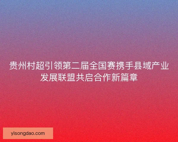 贵州村超引领第二届全国赛携手县域产业发展联盟共启合作新篇章